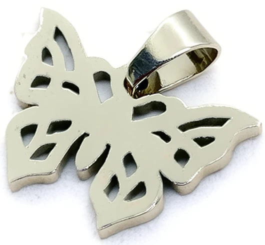 Dije de Acero Quirurgico mariposa 17mm
